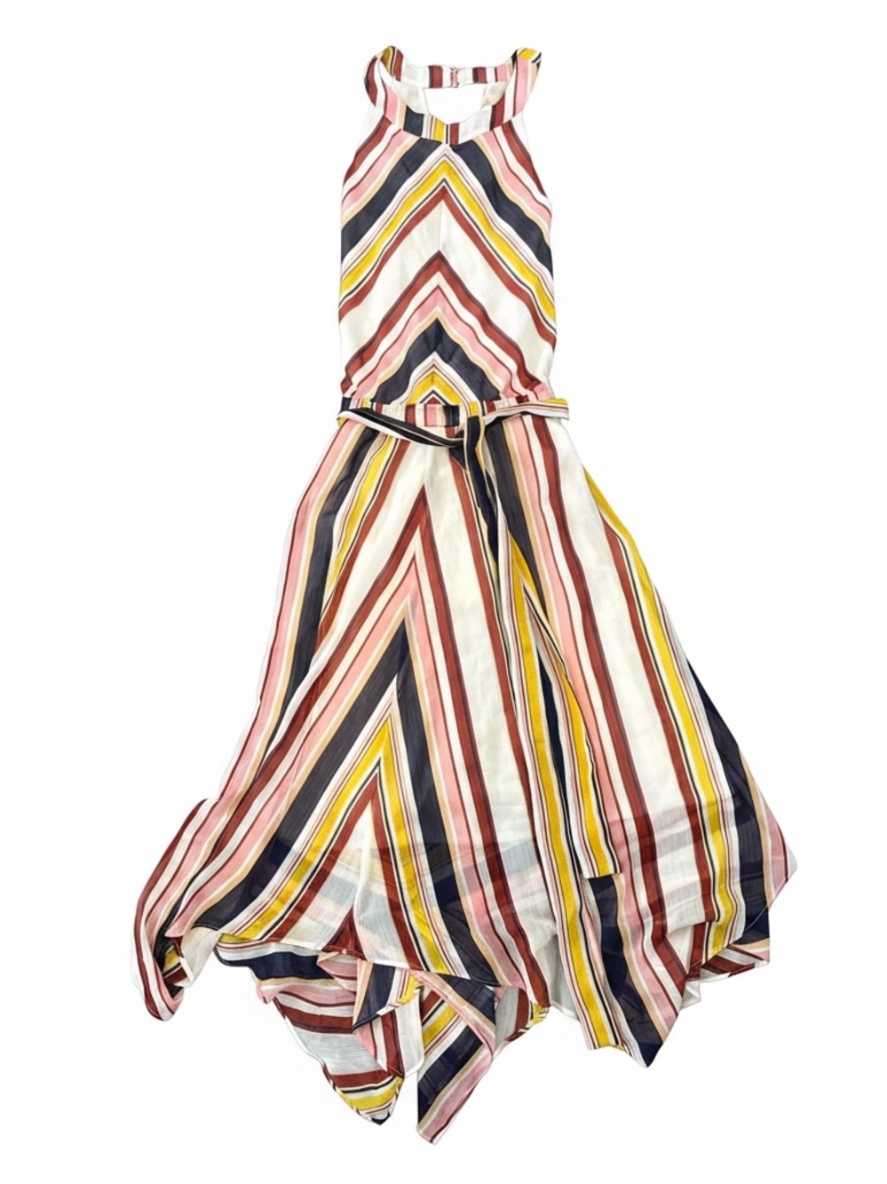 Sanctuary size L navy/yellow/pink/red flow dress.